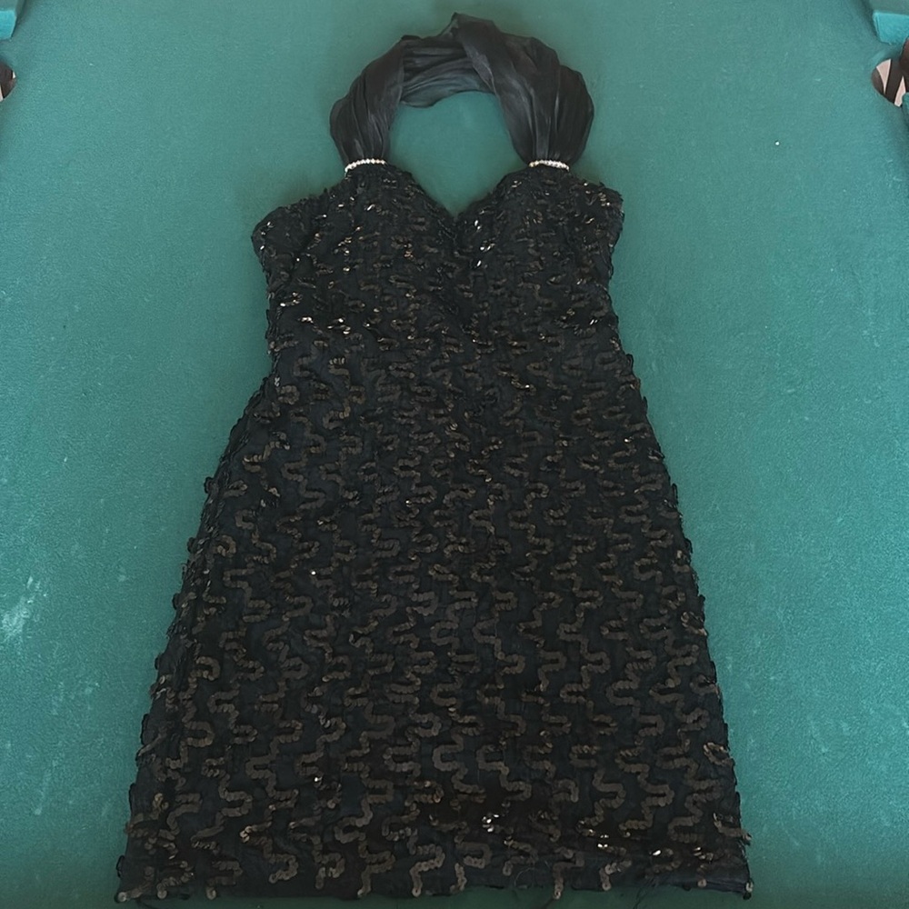 Black Halter Top Cocktail Dress